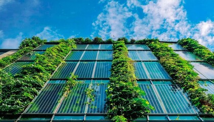 Modern house with solar panels on the roof,