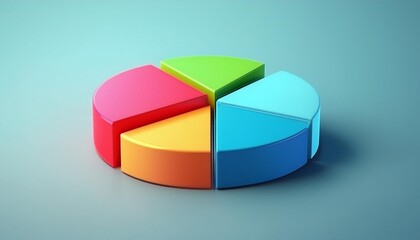 Obraz premium Abstract business pie chart made from colored parts. Business pie chart graphics
