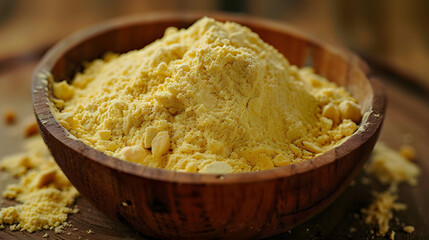 Besan also known as gram flour or chickpea flour is a finely ground powder derived from Bengal gram