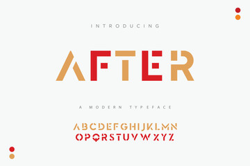 Fototapeta premium After Abstract modern urban alphabet fonts. Typography sport, technology, fashion, digital, future creative logo font. vector illustration
