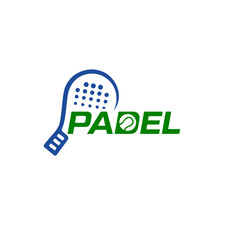 Padel logo, padel racket and ball logo design vector