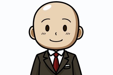 Cartoon Businessman in Suit and Tie Emphasizing Professionalism and Whimsical Character Design