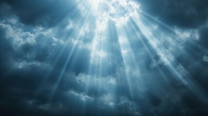 Fototapeta premium Sunbeams Through Dramatic Clouds