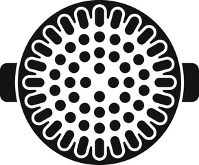 Round air fryer basket with holes for hot air circulation, allowing for even cooking