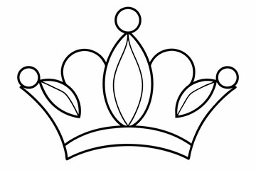 crown decorative line art vector illustration