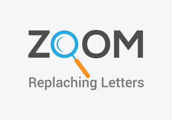 Zoom wordmark logo -Zoom Word replacing letter O symbol
