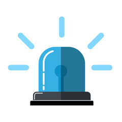 Police signal flasher icon in flat design. 