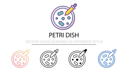 Petri Dish icon design with white background stock illustration