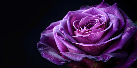 Purple rose on a black background