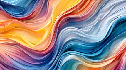 Obraz premium Blending together, colorful waves creating a mesmerizing abstract backdrop