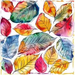 Seamless pattern branch in watercolor and count on a colored background.