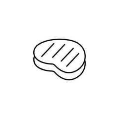 Beef steak icon digital red for any design isolated on black vector illustration
