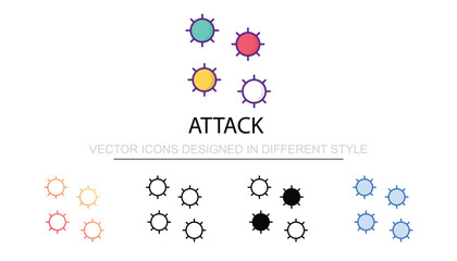 Attack icon design with white background stock illustration