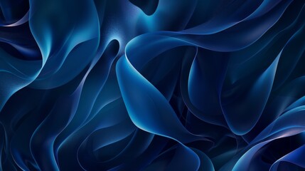 Obraz premium Elegant abstract blue background with flowing smooth lines, ideal for website and banner designs