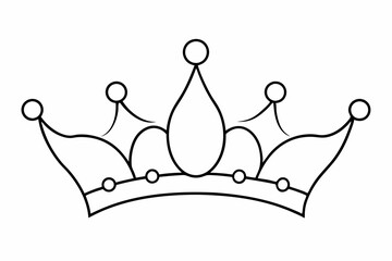 crown decorative line art vector illustration