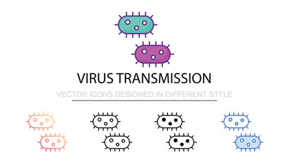 Virus Transmission icon design with white background stock illustration