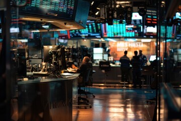 A View of a News Studio Control Room