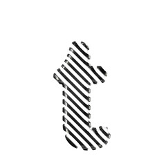 White symbol with black diagonal ultra thin straps. letter t