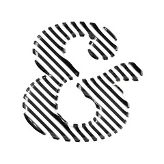 White symbol with black diagonal ultra thin straps