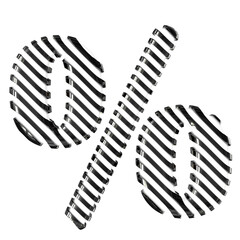 White symbol with black diagonal ultra thin straps