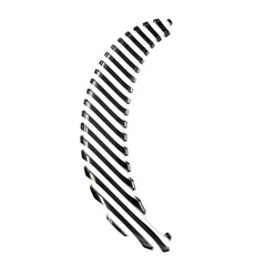 White symbol with black diagonal ultra thin straps