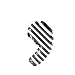 White symbol with black diagonal ultra thin straps