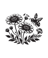 vector Bee vector art,graphics Bees icons set,vintage illustration Bee clipart,vector Bees flat style artwork design