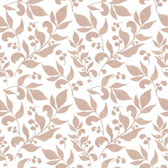 Seamless pattern with brown leaves