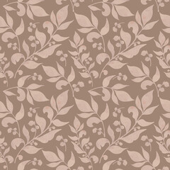Seamless pattern with brown leaves