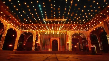 Obraz premium Illuminated Temple Entrance