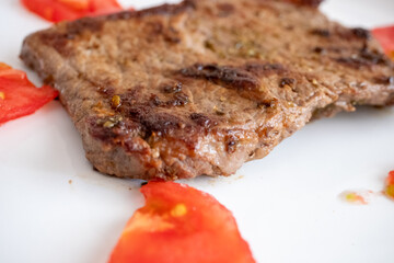 grilled steak with vegetables