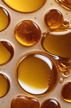 golden marula oil drops close up