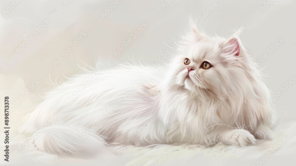 Wall mural White background Persian cats