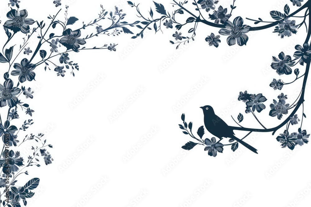Poster a bird sitting on a branch of a tree