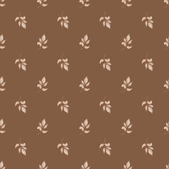 Seamless pattern with brown leaves