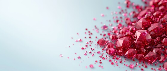  A mound of scarlet diamonds against a backdrop of blue and white ..Or, if you'd like to keep the original structure: