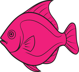 Pomfret fresh vector art illustration with a white background