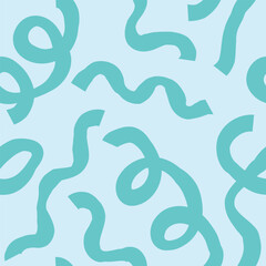 Seamless abstract pattern with squiggles and scribbles. Weaved curved lines. Chaotic ink scribbles decorative texture. Messy doodles, wavy and curly lines.