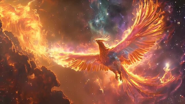 Phoenix Among the Stars - fantasy footage , live wallpaper , background 