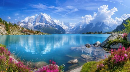 Naklejka premium Majestic Mountain Lake