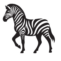 Obraz premium zebra Silhouette vector white back ground