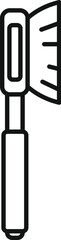Simple line drawing of a cleaning brush with a long handle, suggesting household tasks and maintenance