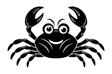 Funny Crab Vector Illustration with White Background Cartoons, Clipart, Line Art Design, Funny crab vector illustration, perfect for cartoons, clipart, and line art designs with a white background.