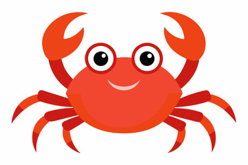 Funny Crab Vector Illustration with White Background Cartoons, Clipart, Line Art Design, Funny crab vector illustration, perfect for cartoons, clipart, and line art designs with a white background.