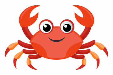 Funny Crab Vector Illustration with White Background Cartoons, Clipart, Line Art Design, Funny crab vector illustration, perfect for cartoons, clipart, and line art designs with a white background.
