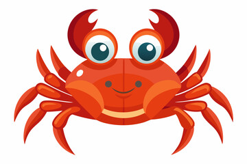 Funny Crab Vector Illustration with White Background Cartoons, Clipart, Line Art Design, Funny crab vector illustration, perfect for cartoons, clipart, and line art designs with a white background.