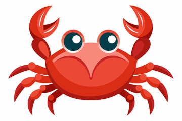 Funny Crab Vector Illustration with White Background Cartoons, Clipart, Line Art Design, Funny crab vector illustration, perfect for cartoons, clipart, and line art designs with a white background.