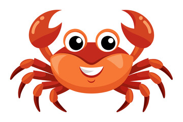 Funny Crab Vector Illustration with White Background Cartoons, Clipart, Line Art Design, Funny crab vector illustration, perfect for cartoons, clipart, and line art designs with a white background.