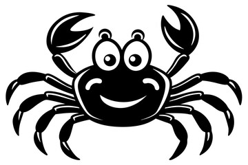 Funny Crab Vector Illustration with White Background Cartoons, Clipart, Line Art Design, Funny crab vector illustration, perfect for cartoons, clipart, and line art designs with a white background.