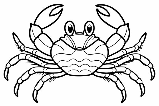 recommend clip art: Funny Crab Vector Illustration with White Background Cartoons, Clipart, Line Art Design, Funny crab vector illustration, perfect for cartoons, clipart, and line art designs with a white background.